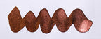 Wavy brown line on a white background. Diamine Yule Log fountain pen ink colour swatch.