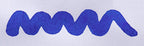Wavy blue line on a white background. Diamine Royal Blue fountain pen ink colour swatch.