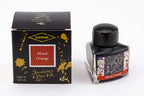 Diamine Blood Orange fountain pen ink bottle and packaging on a white background.
