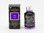 Diamine Lilac Satin fountain pen ink bottle and packaging on a white background.