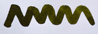 Wavy green line on a white background. Diamine Safari fountain pen ink colour swatch.