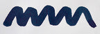 Wavy blue line on a white background. Diamine Tudor Blue fountain pen ink colour swatch.