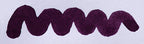 Wavy purple line on a white background. Diamine Damson fountain pen ink colour swatch.