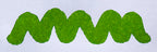 Wavy green line on a white background. Diamine Kelly Green fountain pen ink colour swatch.