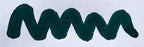 Wavy teal line on a white background. Diamine Teal fountain pen ink colour swatch.