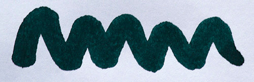 Wavy teal line on a white background. Diamine Teal fountain pen ink colour swatch.