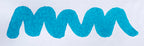 Wavy blue line on a white background. Diamine Havasu Turquoise fountain pen ink colour swatch.