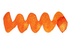 Wavy orange line on a white background. Diamine Bucks Fizz  fountain pen ink colour swatch.
