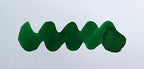 Wavy green line on a white background. Diamine Elf fountain pen ink colour swatch.