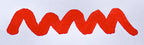 Wavy red line on a white background. Diamine Brilliant Red fountain pen ink colour swatch.