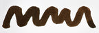 Wavy brown line on a white background. Diamine Espresso fountain pen ink colour swatch.
