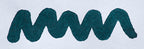 Wavy teal line on a white background. Diamine Twilight fountain pen ink colour swatch.