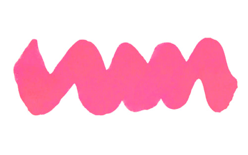 Wavy pink line on a white background. Diamine Sweet Dreams fountain pen ink colour swatch.