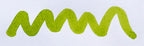 Wavy green line on a white background. Diamine Spring Green fountain pen ink colour swatch.