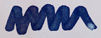 Wavy blue line on a white background. Diamine Blue Pearl fountain pen ink colour swatch.