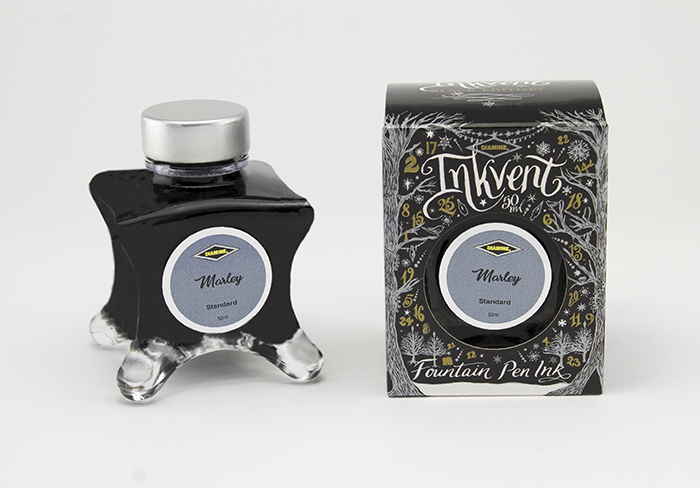 Diamine Marley fountain pen ink bottle and packaging on a white background.