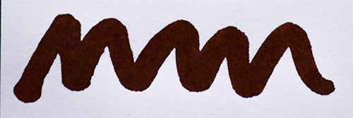 Wavy brown line on a white background. Diamine Bach fountain pen ink colour swatch. 
