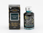 Diamine Enchanted Ocean fountain pen ink bottle and packaging on a white background.