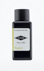 Diamine Wagner fountain pen ink bottle and packaging on a white background.
