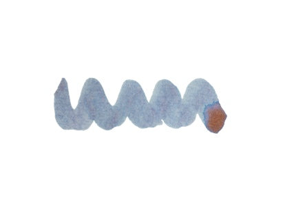 Wavy blue line on a white background. Diamine Baltic Breeze fountain pen ink colour swatch.