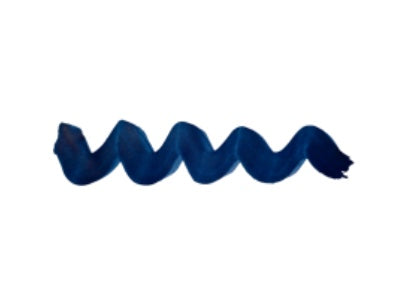 Wavy navy blue line on a white background. Diamine Blue Black calligraphy and drawing ink colour swatch.