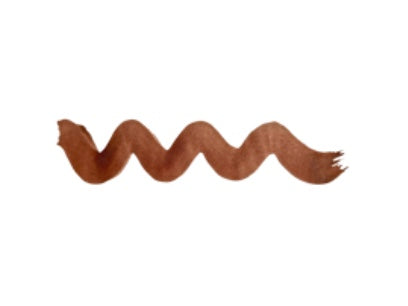 Wavy brown line on a white background. Diamine Chocolate calligraphy and drawing ink colour swatch.