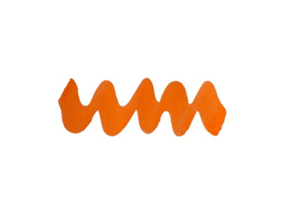 Wavy orange line on a white background. Diamine Grotto fountain pen ink colour swatch.