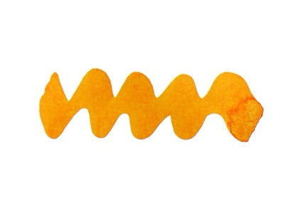 Wavy orange line on a white background. Diamine Honey Pot Forever Ink fountain pen ink colour swatch.