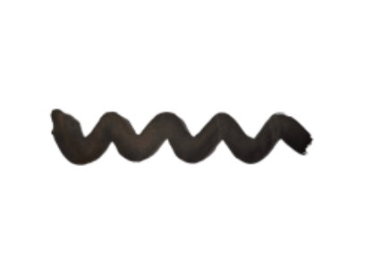 Wavy black line on a white background. Diamine Jet Black calligraphy and drawing ink colour swatch.