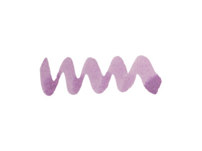 Wavy purple line on a white background. Diamine Lullaby fountain pen ink colour swatch.