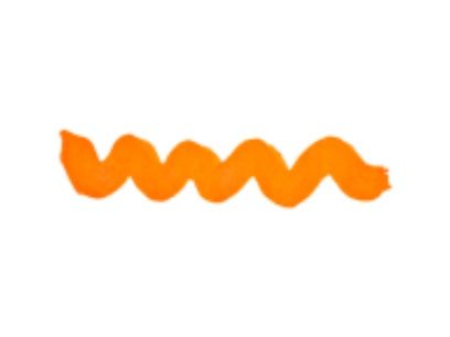 Wavy orange line on a white background. Diamine Orange calligraphy and drawing ink colour swatch.