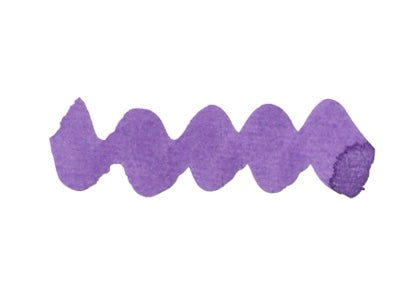 Wavy purple line on a white background. Diamine Passion Flower Forever Ink fountain pen ink colour swatch.