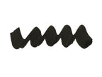 Wavy black line on a white background. Diamine Raven Forever Ink fountain pen ink colour swatch.
