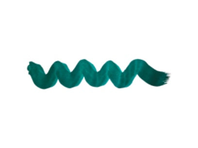 Wavy green line on a white background. Diamine Racing Green calligraphy and drawing ink colour swatch.