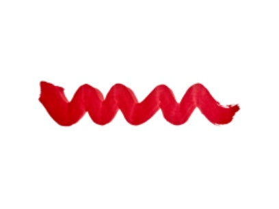 Wavy red line on a white background. Diamine Ruby calligraphy and drawing ink colour swatch.