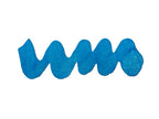 Wavy blue line on a white background. Diamine Skyline Forever Ink fountain pen ink colour swatch.