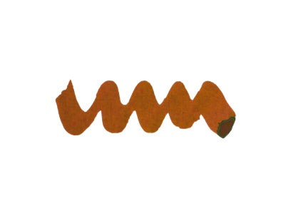 Wavy brown line on a white background. Diamine Sleigh Ride fountain pen ink colour swatch.