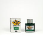 Diamine Amazonia Forever Ink fountain pen ink bottle and packaging on a white background.