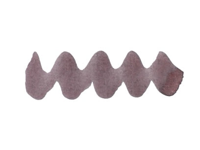 Wavy purple line on a white background. Diamine Smoky Mauve Forever Ink fountain pen ink colour swatch.