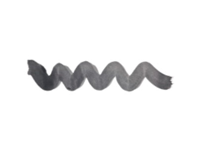 Wavy grey line on a white background. Diamine Warm Grey calligraphy and drawing ink colour swatch.